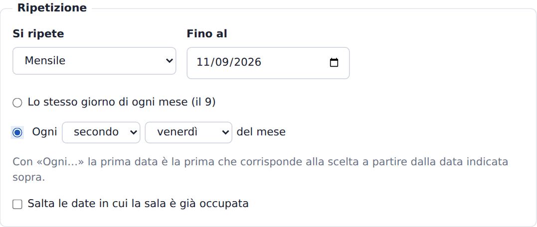 Mensile: ogni secondo venerdì del mese